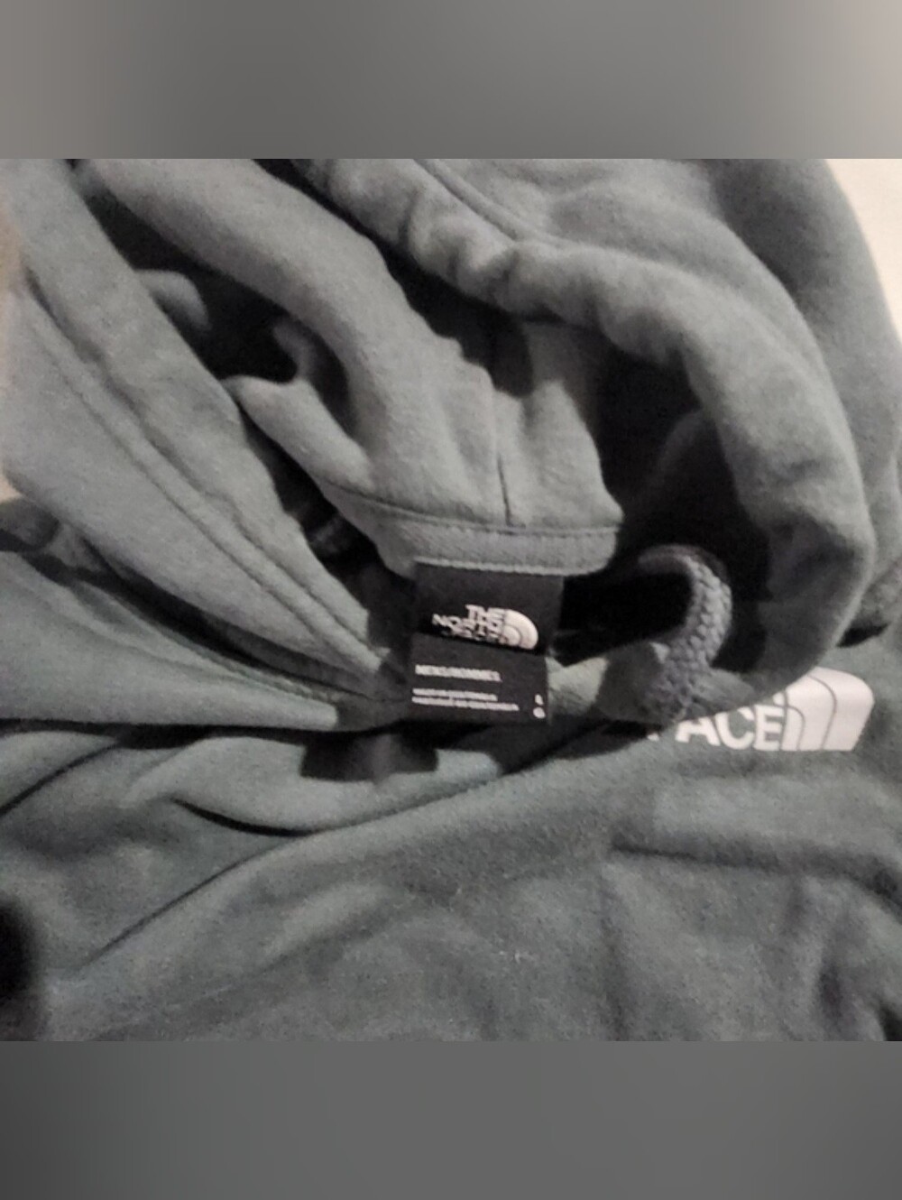 Mens' Green The North Face Pullover Drawstring Hoodie Size Large - Picture 4 of 4